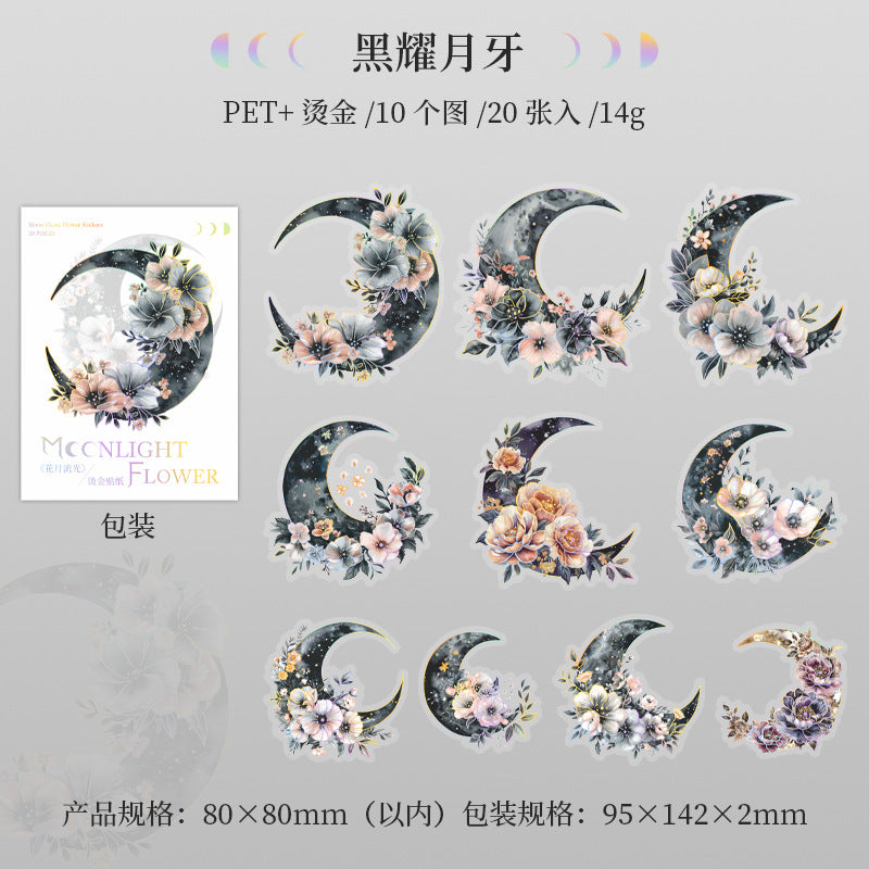 20pcs moonlight flowersticker pack (s120507)