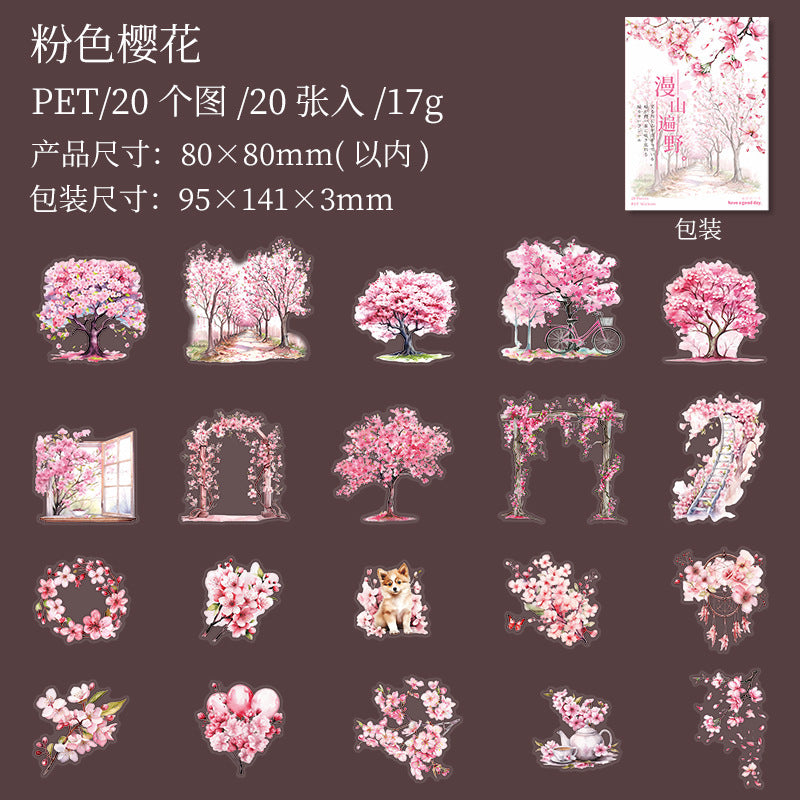 20pcs flower sticker pack (s120508)