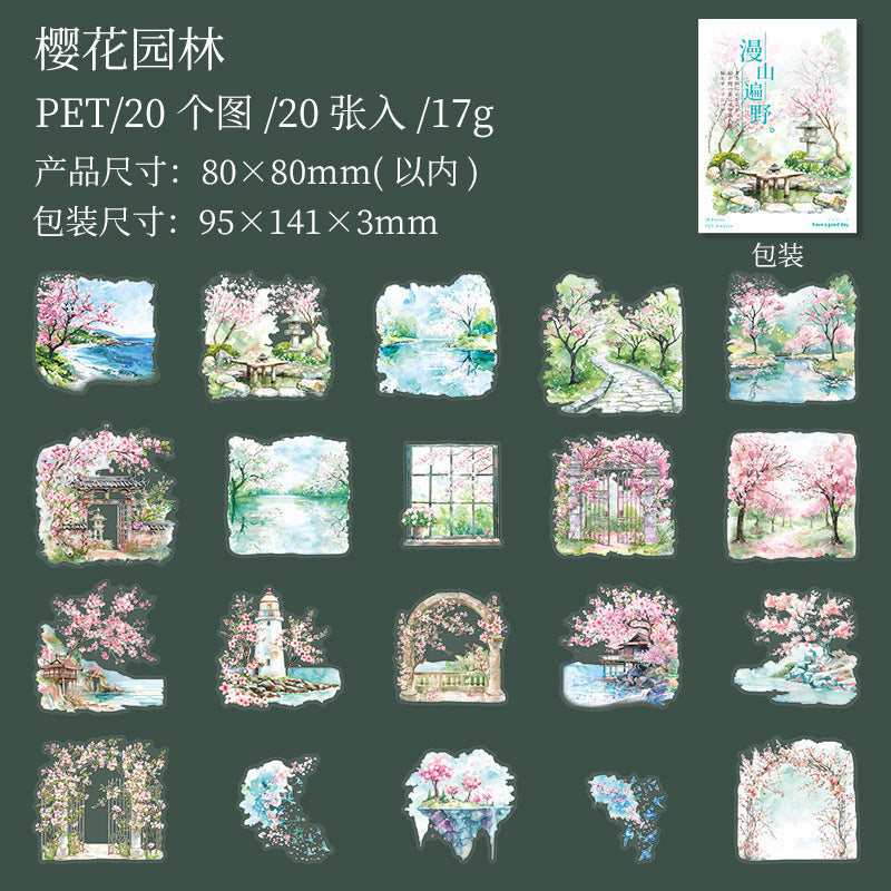 20pcs flower sticker pack (s120508)