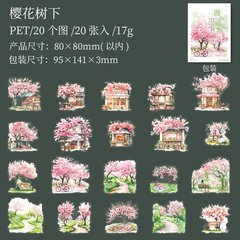 20pcs flower sticker pack (s120508)