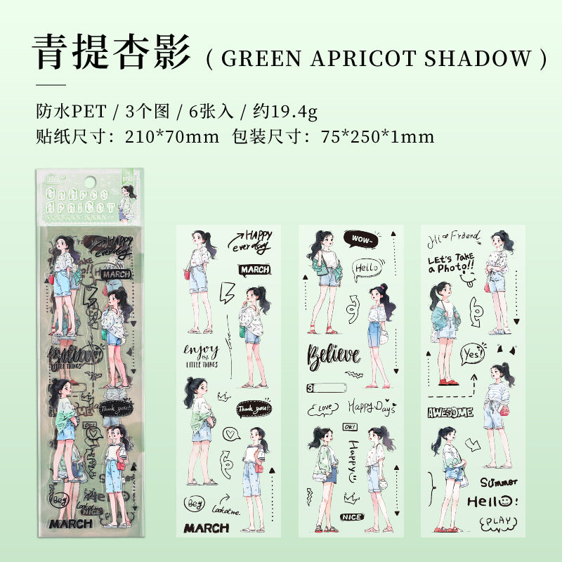 6pcs girl sticker pack (s120601)