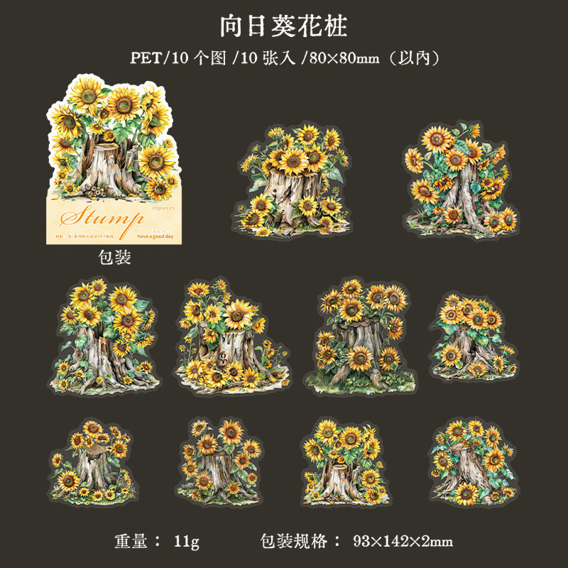 10pcs flower sticker pack（S121004）