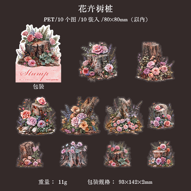 10pcs flower sticker pack（S121004）